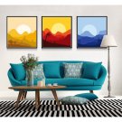 Sunset Mountains Nature Minimalist Art Canvas Poster Picture Modern Decor 32x24