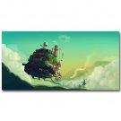 Howls Moving Castle Cartoon Movie Fabric Poster 32x24