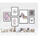 Zebra Deer Animal Minimalist Art Canvas Poster Picture Simple Quote 32x24
