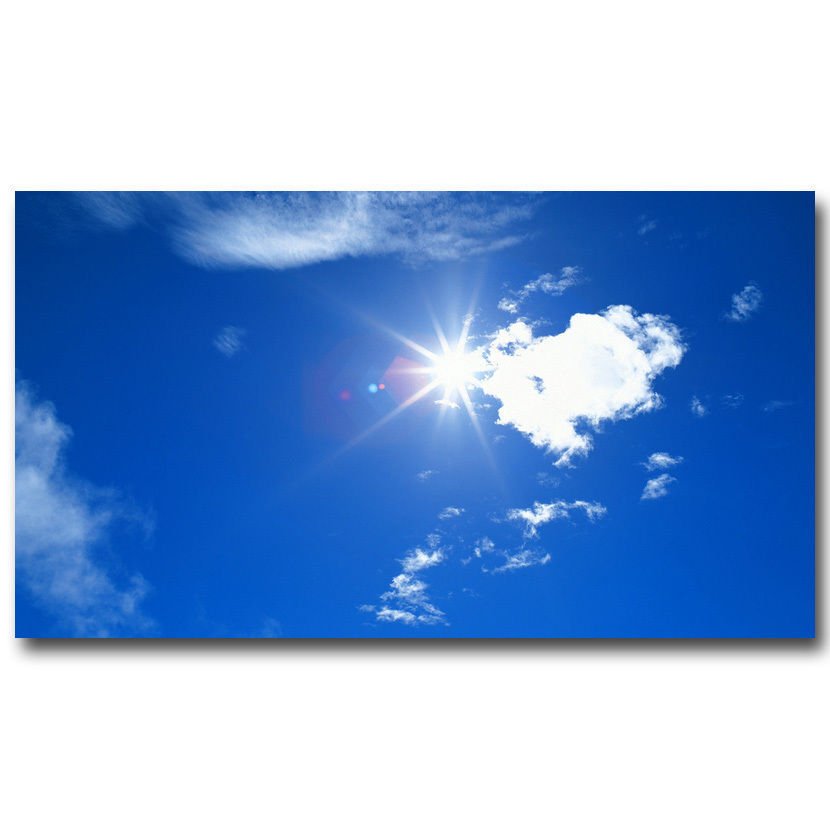 Sunshine Blue Sky Clouds Nature Poster Modern Home Decor 32x24