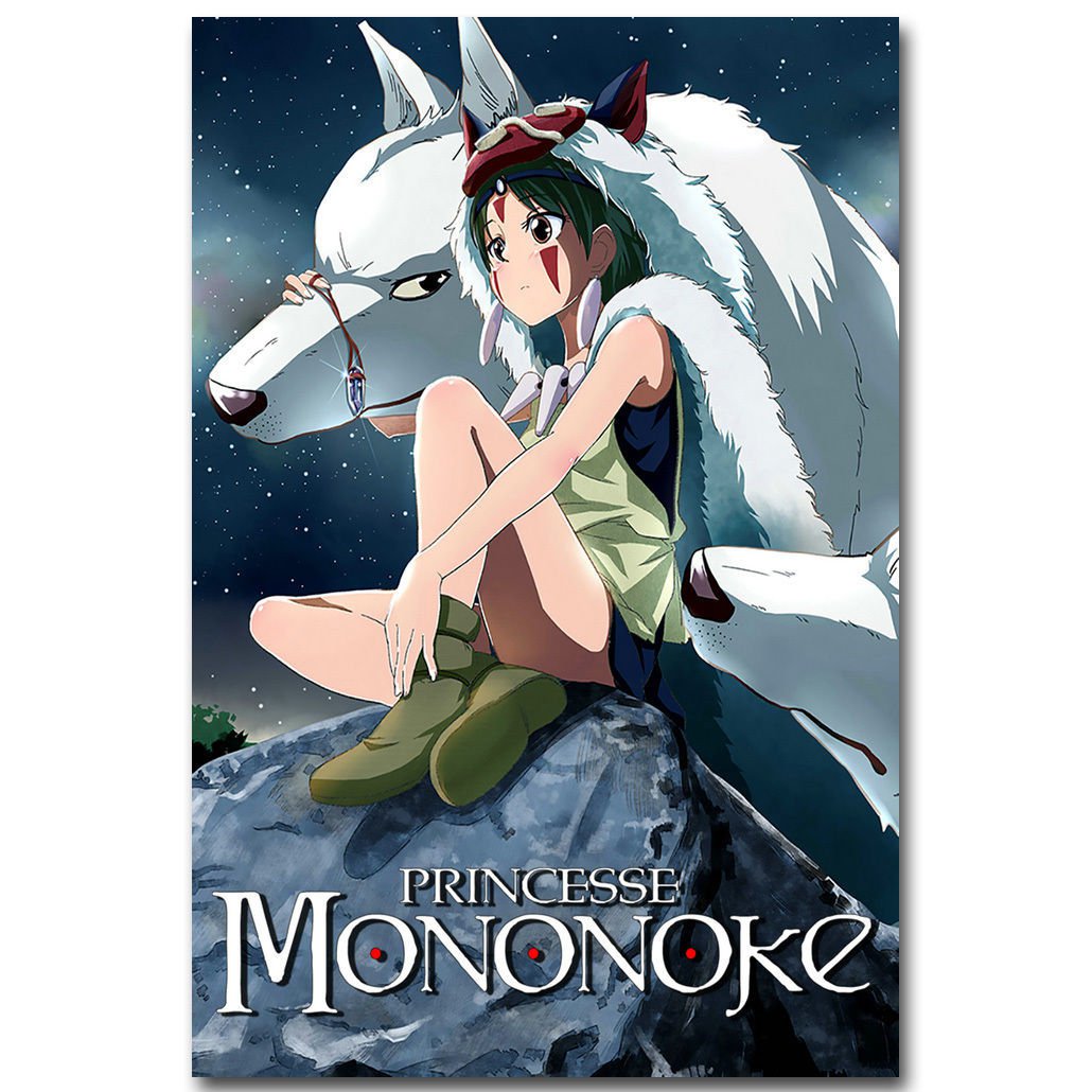Princess Mononoke Japanese Anime Fabric Poster 32x24
