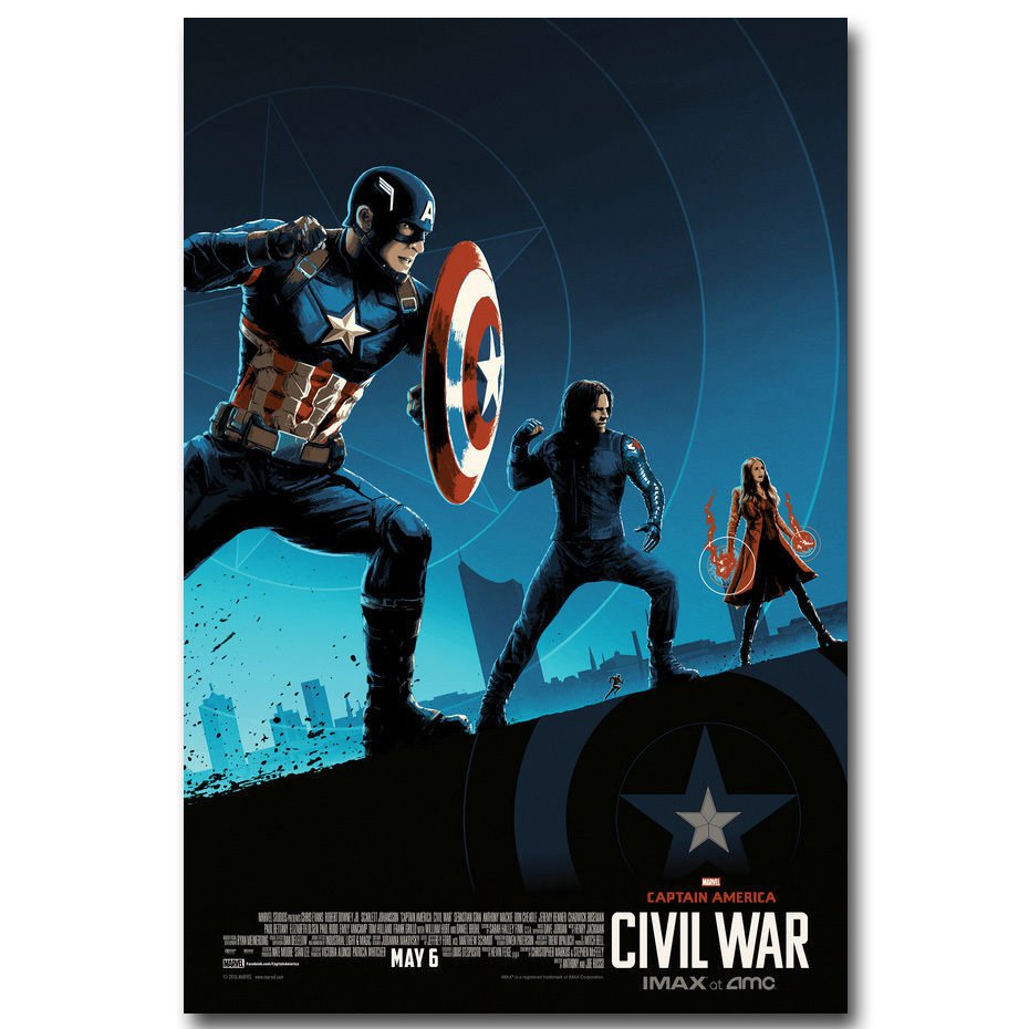 Captain America 3 Civil War Superhero New Movie Poster 32x24