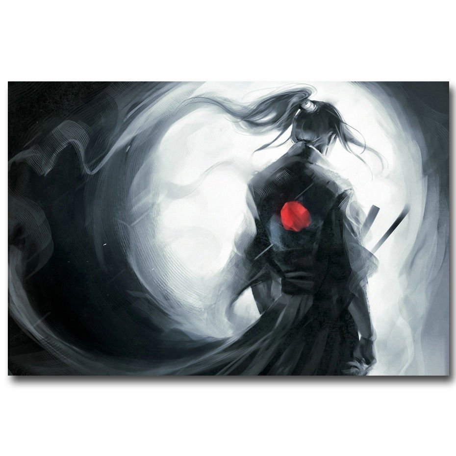 Cool Japanese Samurai Poster Art Print Combat Warrior 32x24