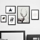 Deer Forest Minimalist Art Canvas Poster Abstract Picture Room Decor 32x24