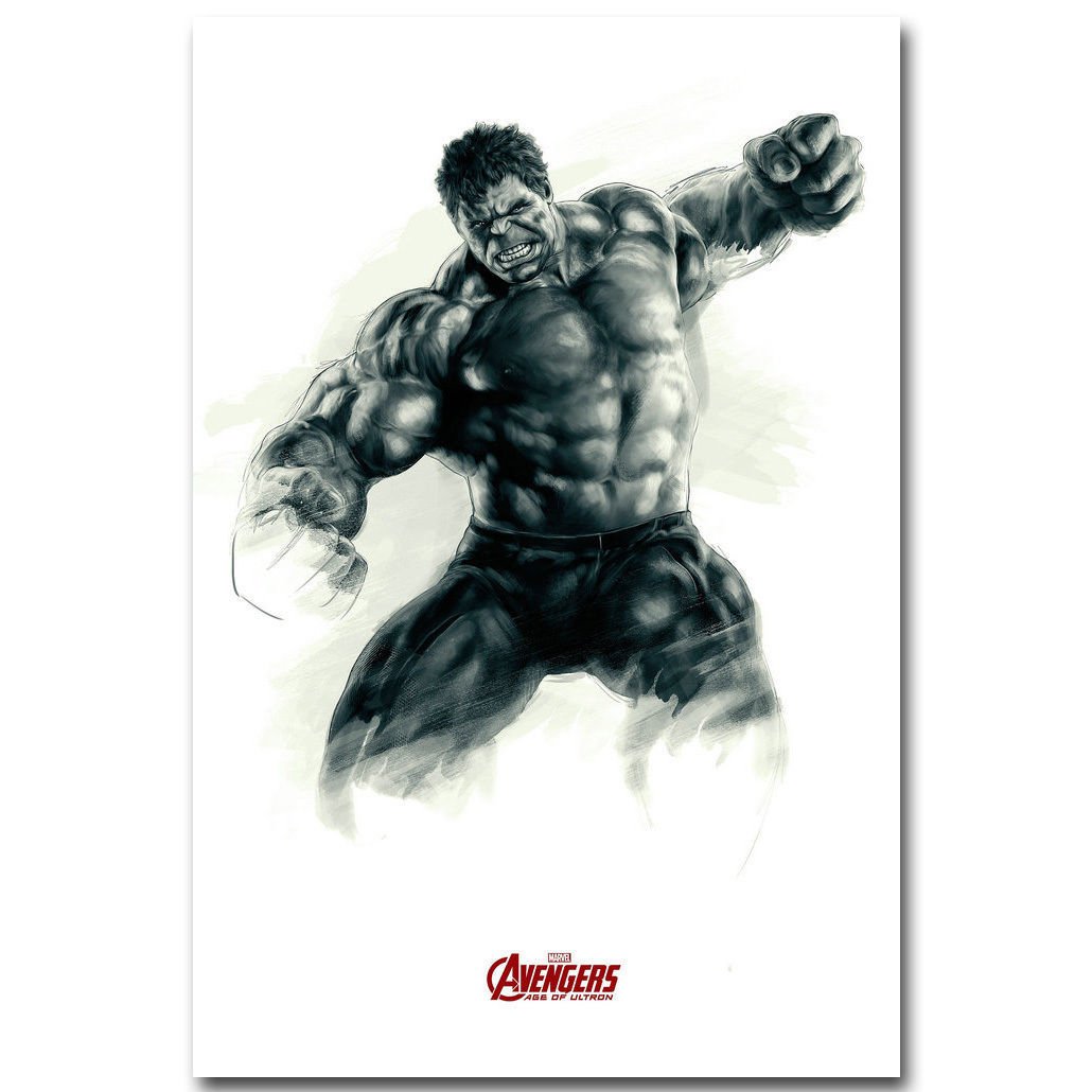 HULK Avengers Superheroes Movie Poster Minimalist Print 32x24