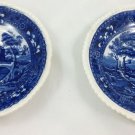 SET 2 SPODE'S TOWER COPELAND ENGLAND FLOW BLUE BOWL SAUCER COBALT AND WHITE