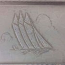 Vinatge Pewter Coasters Sailboat Ocean Design Lot Of 7 Rectangle Square