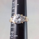 Size 7 Engagement Ring, Gold Tone, Bling Bling Fake Diamond
