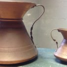 VINTAGE COPPER SPITTOON SET, MINI DECORATIVE METALWARE GREAT VASE OR DISPLAY