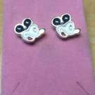 Vintage Mickey Mouse Earring Set. Still Carded Disney Jewelry Gold Tone Enamel