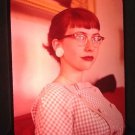 Vintage Slide Portrait Of Attractive Classy Young Lady With Glasses