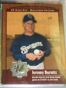 2001 SP Game Bat Milestone Jeromy Burnitz