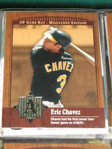 2001 SP Game Bat Milestone Eric Chavez