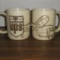 Lot of 2 - UPS Embossed Logo Ceramic Coffee Mug Cup with Truck & Airplane 3D