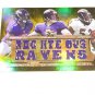 2012 Topps Triple Threads Jersey Combos Gold Joe Flacco, Ray Lewis, Pierce #3/9