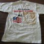 1990s Operation Desert Storm T-Shirt with US Flag, F-15E Strike Eagle Jet & Map