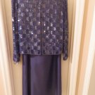Adrianne Pappell Sequin Three Piece Formal Gown