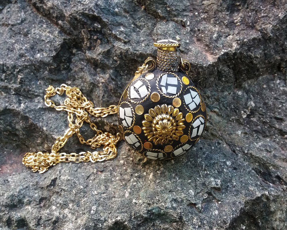 Ethnic Perfume Bottle Necklace