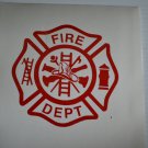Fire Department Vinyl decal in Red