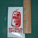 100% Can of Whoop Ass. 'Don't make me open it' Decal Sticker in Red