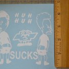 Bevis & Buthead moons Chevy sucks scared Vinyl Decal SECURITY STICKER in White