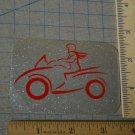 Motorcycle Vinyl Decal Lady Spyder Rider on a Twi-Silver background