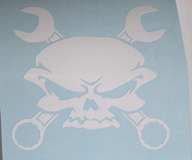 Wrench Scull Bone Vinyl Decal Window Sticker for Motorcycle, car or ??