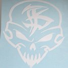 Scull face Bone Asian Vinyl Decal Window in White