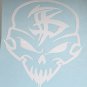 Scull face Bone Asian Vinyl Decal Window in White