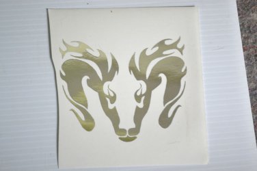 Dodge Ram Tribal Ram head in Chrome Vinyl Decal