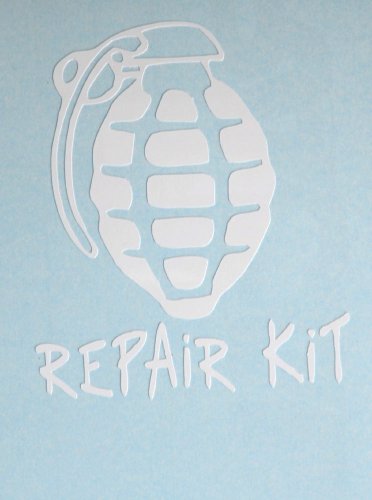Repair Kit Funny Vinyl Decal Sticker in White