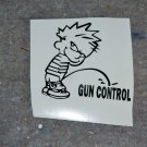 Piss on Gun Control! Boy peeing on the word  Vinyl Decal Window Sticker
