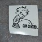 Piss on Gun Control! Boy peeing on the word  Vinyl Decal Window Sticker