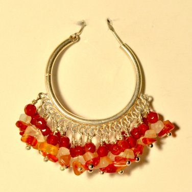 Hand Made Sterling Silver Earring with agate Gemstones