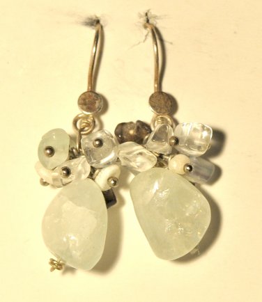 Hand Made Sterling Silver Earring with pending Gemstone