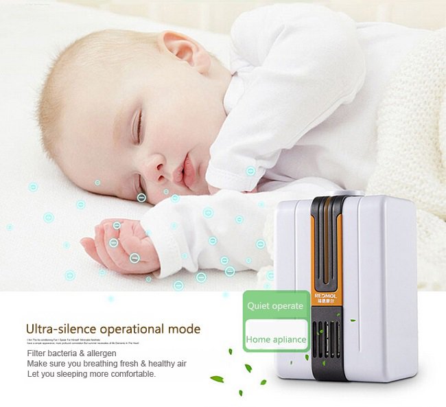 Mini Portable Air Purifier Ozonator Air Cleaner Negative Ions