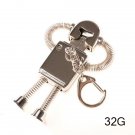 32GB Robot Shape  USB Flash Drive Pendrive USB 2.0 Flash Metal Memory Stick Gold