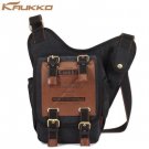 KAUKKO FH03 Vintage Style 5L Male Sling Bag   -  BLACK