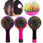 Rainbow Volume Anti-Static Hair Massage Comb Brush with Mirror