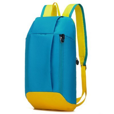 Water-resistant Nylon 15L Ultra-light Leisure Backpack - Light Blue/Yellow