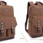 KAUKKO ZP20 15L Retro Style Unisex Canvas Backpack - DARK KHAKI