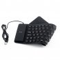 2 Pcs USB Flexible Foldable Silent Silicone 109 keys Keyboard For Tablet, Computer - Black