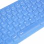 109 Keys USB Silicone Roll Up Foldable Computer Keyboard - Black/Light Blue
