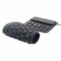109 Keys USB Silicone Roll Up Foldable Computer Keyboard - Black/Light Blue