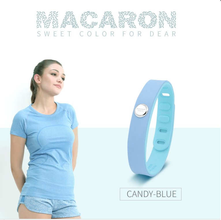 Power Ionics 3000 ions IDEA BAND Sports Titanium Bracelet Wristband - Blue