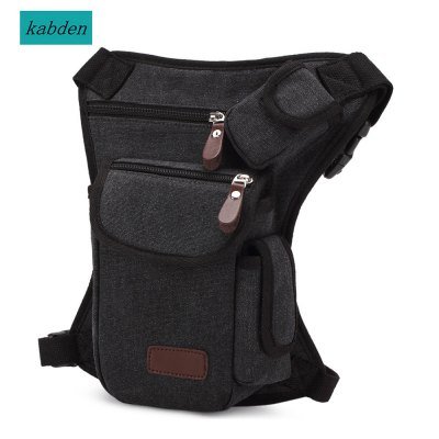 Kabden 4L 100% Canvas Waist Leg Bag for Outdoor Cycling Practical! Black/Brown