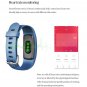 ID107 PLUS HR Real Time Heart Rate Monitor Fitness Tracker Smart Band - BlUE