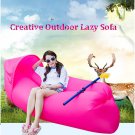 NEW! Lazy Sofa Inflatable Camping Beach Lay Bag Recliner With Sunshade Cap