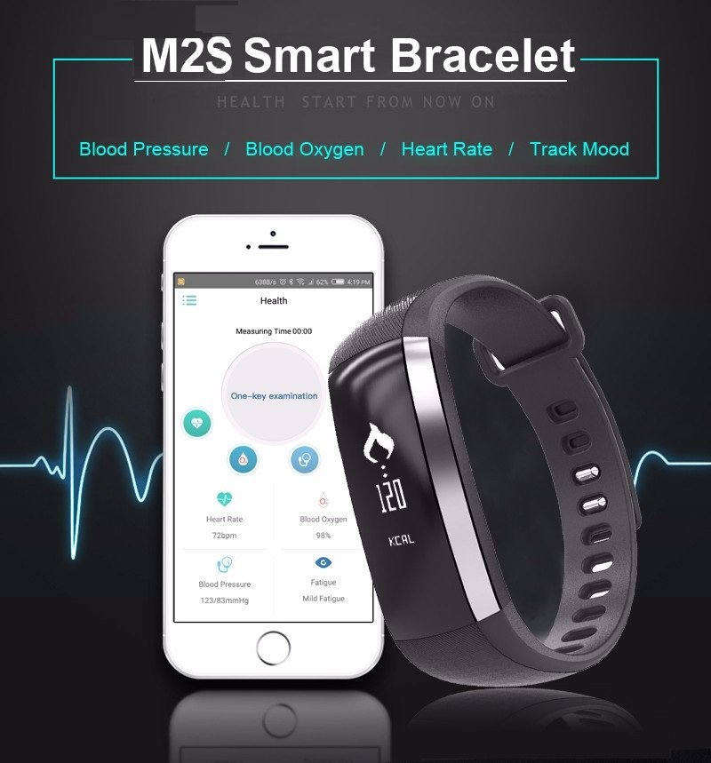 fitness tracker with blood oxygen & heart rate monitor