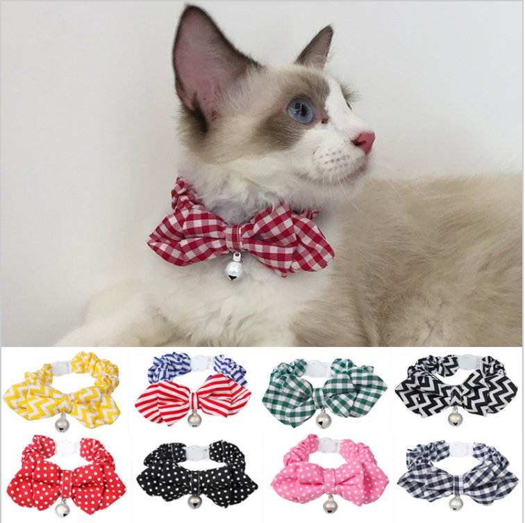 2017 Fashion Bow Tie Cat Collar for Cats or Small Dogs 2 Pcs